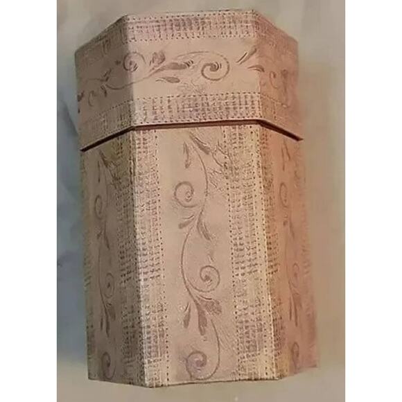 Tall Hexagon Brown with Floral Accents Candle Box from Lang Primitives - Picture 3 of 7